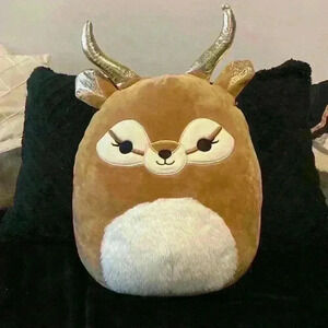 Squishmallows Kieli the Antelope-Metallic Gold Horns & Ears-Fuzzy Tummy 14” NWOT